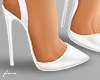 f. white satin heels