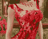 Red Flower Tea Dress