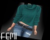 Teal Cowl Neck Sweater