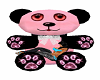 pink & black bear chair