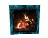 teal fire place