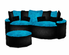 teal blue snuggle sofa