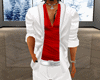 White Red Casual Suit