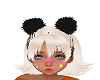 black hair pom pom