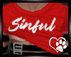 Red Sinful Strapped T