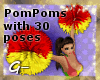 G- PomPoms, Red+Yellow