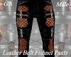 Leather Belt Net Pants M