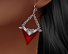 Luna Red Silver Earrings