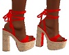 Strappy Red cork sandals