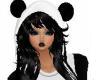 Black Hair +  Panda HAT