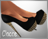 C black n gold heels