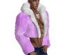 Layer Fur Coat Purple