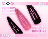 ♡ Hairclips Black Pink