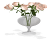 Pink Roses in White Vase