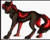 Black and red wolf poste