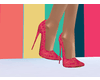 Exotic pink gold heels