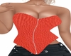red zip up corset