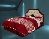 Cozy Bed in Red Damask