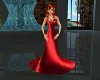 red formal silk gown