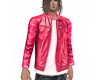 leather jacket pink