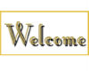 *p* Gold Welcome Sign