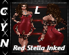L Red Stella Inked Dress