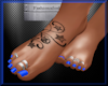 Feet Blue nails,rings,ta