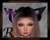 Bow Cat Ear Black Purple