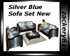 Silver Blue Sofa Set New