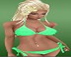 Pretty Blond Green Bikini Summer