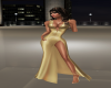 Rc* Gold Side Slit Dress