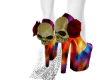 Rainbow Skull Rose Shoes