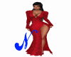 Ruby Red High Hip Slit