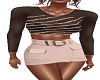 BROWN / TAN 2 PC SKIRT