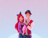 Ariel & Eric Cutout + Sparkle Background