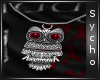 *S* Owl Necklace Red