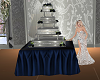 silver /blue wedding cak