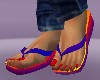 Rainbow Flip Flops/Nails