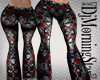 Blk Skull roses Flares