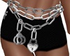 Chain belt w/heart lock