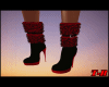 Black red stiletto boots