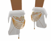 gold chain white heels
