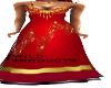 red and gold gown