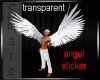 S: white Angel sticker