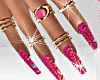 Lis Pink Glitter Nails