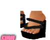 FUR THONG WEDGE| BLACK