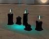 Teal Black Candle