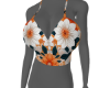 Orange Floral V Cut AB
