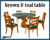 BROWN & TEAL TABLE