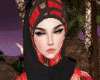 Black/Red Hijab